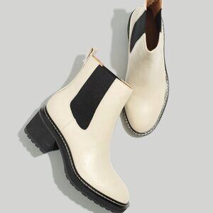 Madewell Cream Carina Platform Chelsea Boot